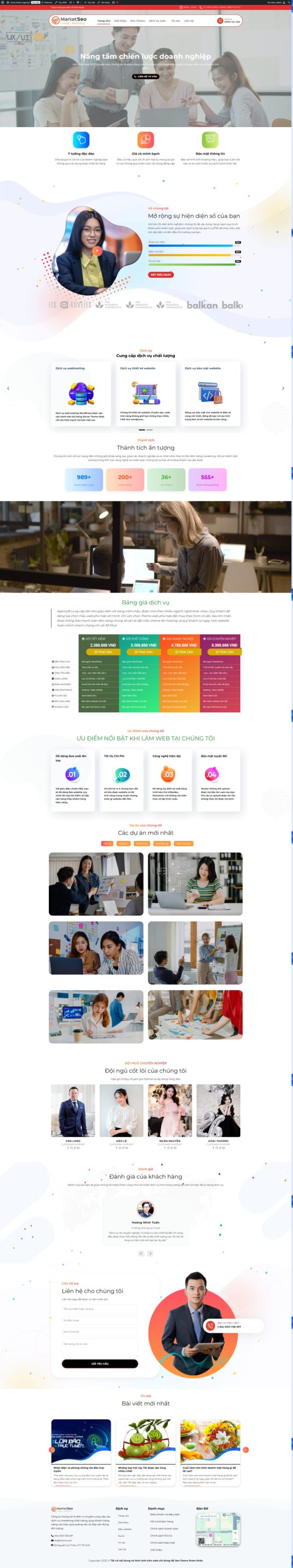 Theme wordpress giới thiệu công ty thiết kế web Agency 8