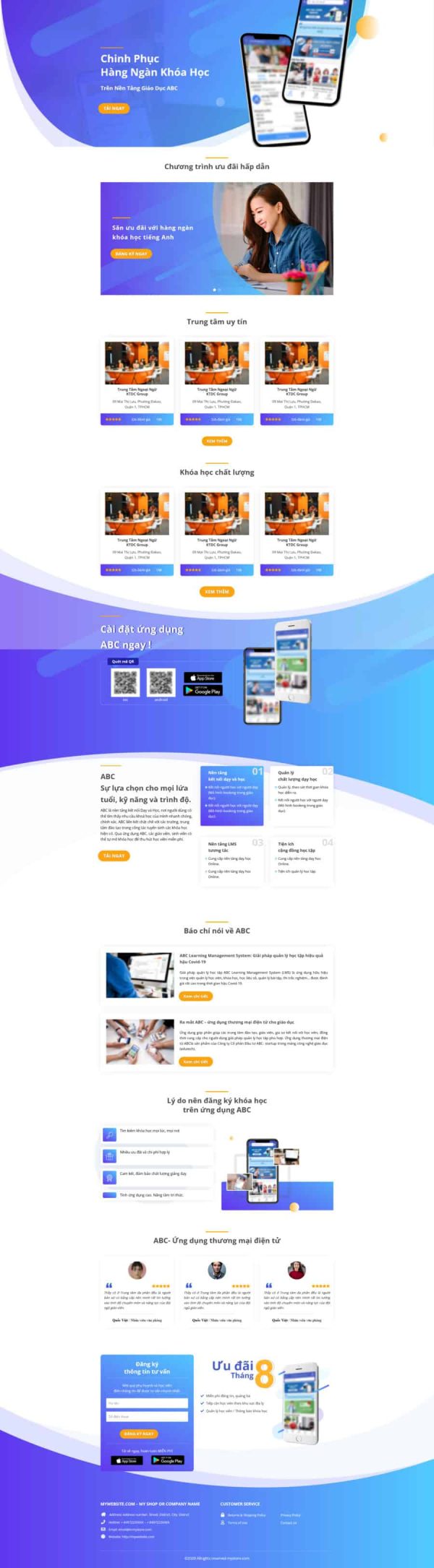 Theme wordpress phần mềm giáo dục