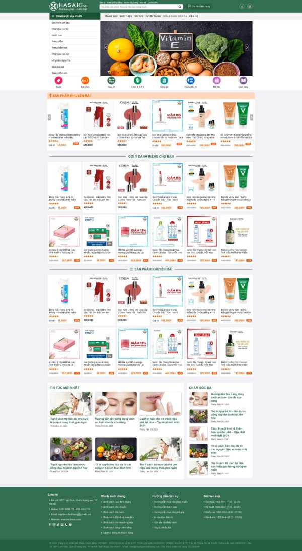 Theme wordpress tạp hóa ,mỹ phẩm 3