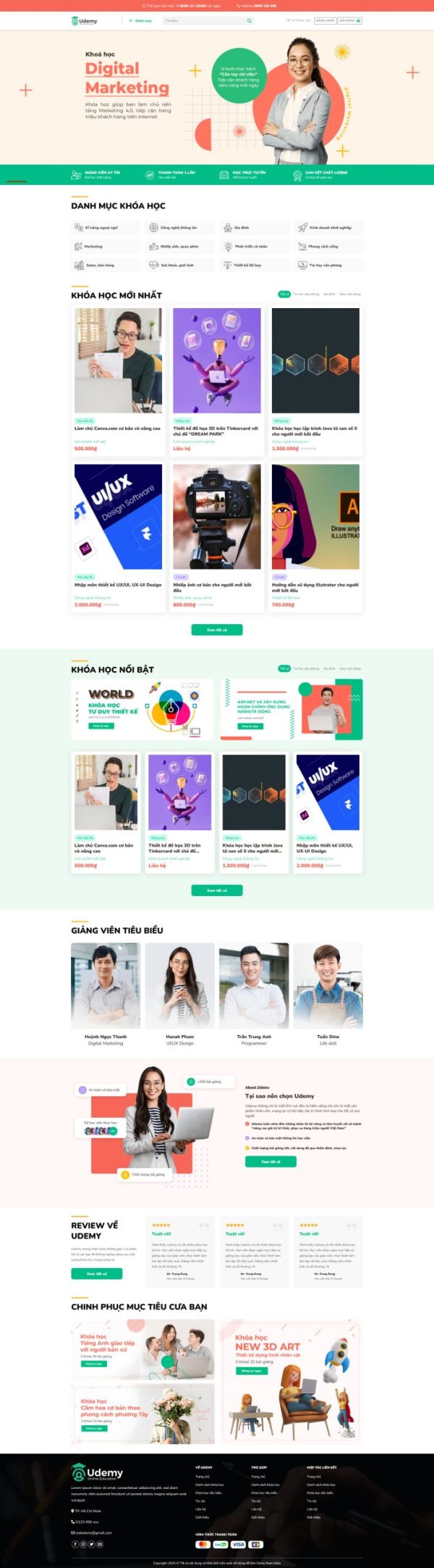 Theme wordpress khóa học 12
