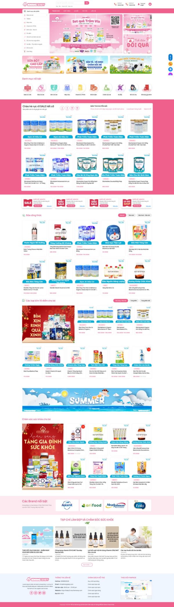Theme wordpress shop bán sữa baby 5