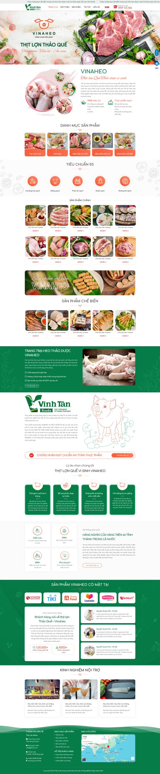 Theme wordpress bán thịt heo sạch